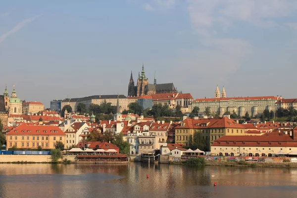 Panoramablick Auf Prag Und Moldau Tschechische Republik — Stockfoto