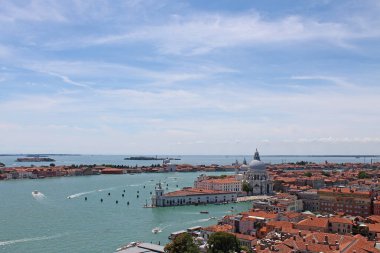 Top view of the Venetian lagoon with the Islands of Venice Italy