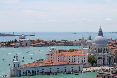 Top view of the Venetian lagoon with the Islands of Venice Italy