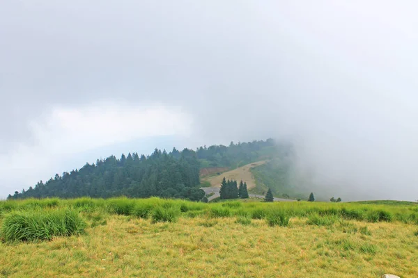 Nuages Bas Sur Montagne Mottarone Italie — Photo