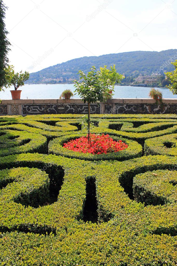 Landscape design on the island of Isola Bella on lake Maggiore in Italy