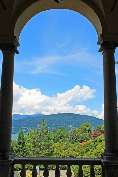 Blick Auf Den Lago Maggiore Vom Balkon Des Palastes Auf — Stockfoto