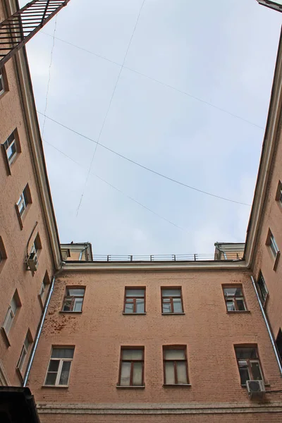 Cour Maison Sur Rue Moskovskaïa Moscou Russie — Photo
