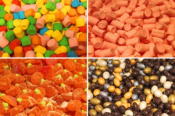 Viele Bunte Süßigkeiten Aus Nächster Nähe — Stockfoto