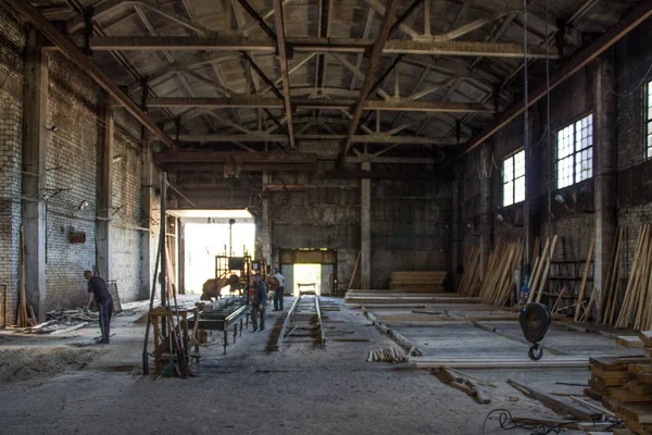 Włodzimierz Rosja Czerwiec 2019 Stara Produkcja Drewna Hangar Wyposażeniem — Zdjęcie stockowe