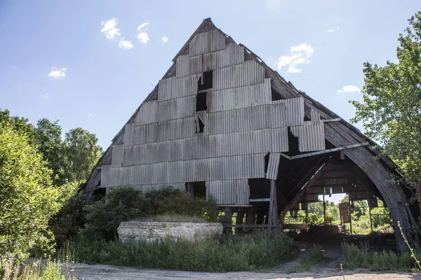 Włodzimierz Rosja Czerwca 2019 Stare Zniszczone Hangar Produkcji Metalu — Zdjęcie stockowe