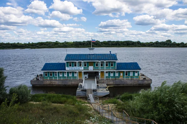 Yachthafen Fluss Oka Murom Russland Einem Klaren Sommertag — Stockfoto