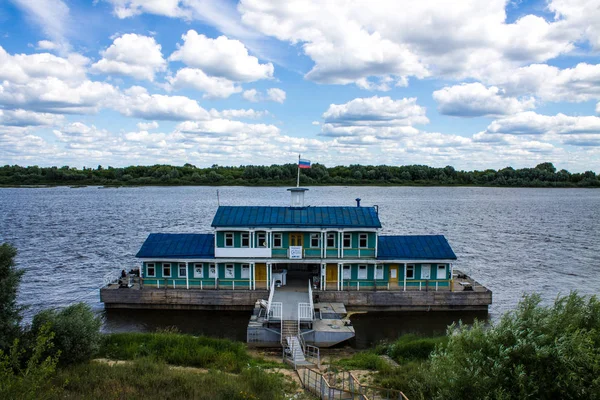 Yachthafen Fluss Oka Murom Russland Einem Klaren Sommertag — Stockfoto