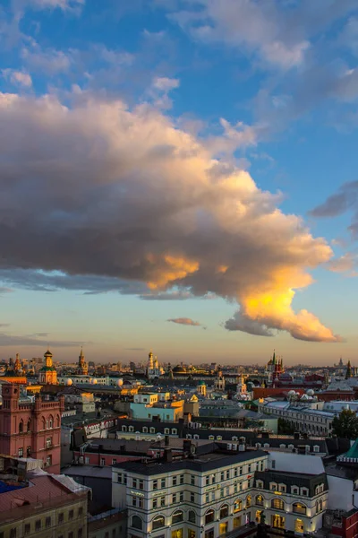 Вид Исторический Центр Москвы Крыши Центрального Детского Магазина — стоковое фото