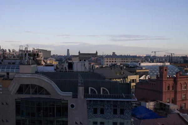 Widok Góry Zabytkowe Centrum Moskwy Rosji Dachu Centralnego Sklepu Dla — Zdjęcie stockowe