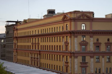 Merkezi çocuk mağazasının çatısından Moskova Rusya'nın tarihi merkezinin üst görünümü