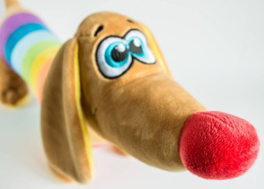 Gökkuşağı peluş köpek yakın