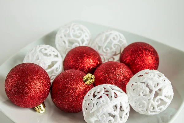 Décoration Boules Verre Colorées Arbre Noël — Photo