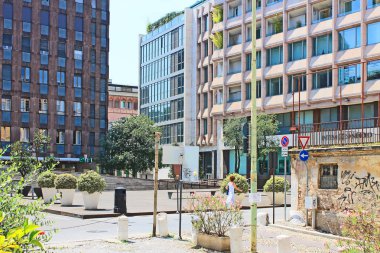 Brescia İtalya'nın tarihi merkezinde Clear Sunny yaz günü