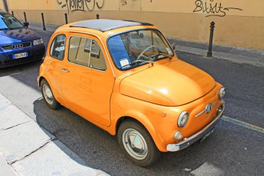 Brescia, Lombardiya / İtalya - 21 Temmuz 2019: retro araba