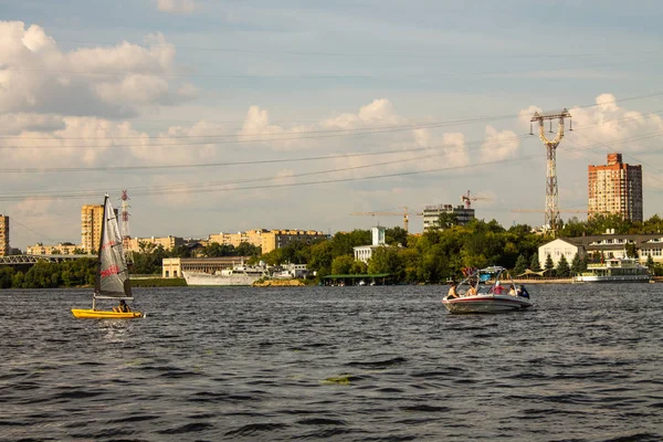 Moskva Ryssland Juli 2019 Utsikt Över Vattnen Khimki Reservoar Med — Stockfoto