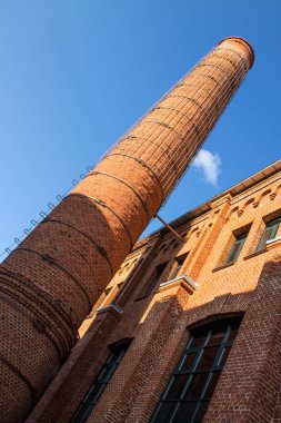  Moskova Rusya'da eski fabrikanın topraklarında kırmızı tuğla binalar ile ofis bloğu yeniden