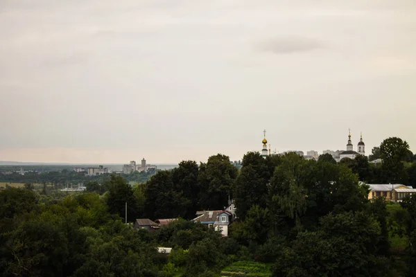 Panoramisch Uitzicht Stad Van Vladimir Rusland Zomer Bewolkte Dag — Stockfoto