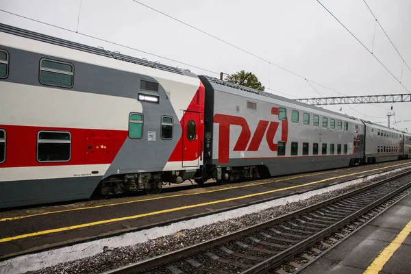 Murom Região Vladimir Rússia Agosto 2019 Trem Passageiros Com Carros — Fotografia de Stock