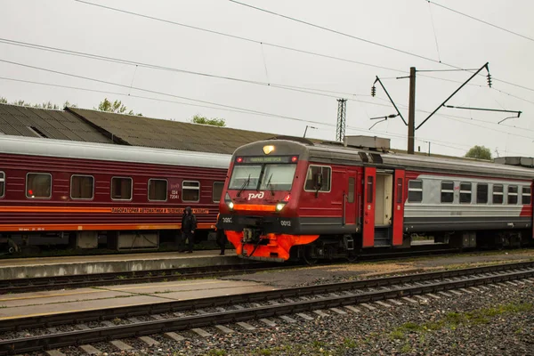 Murom Gebiet Wladimir Russland August 2019 Bahnhof Mit Personenzügen Auf — Stockfoto