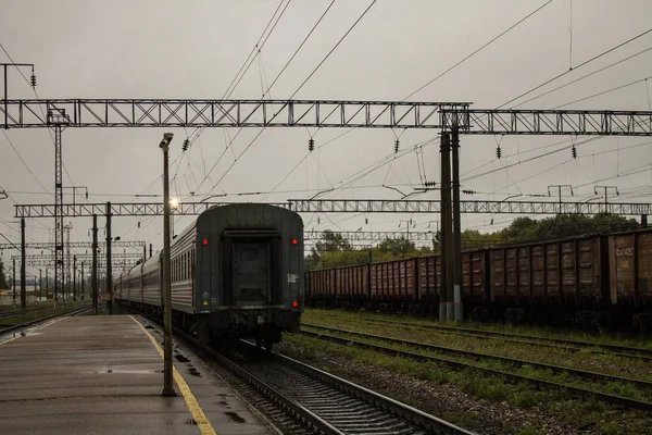 Murom Région Vladimir Russie Août 2019 Gare Ferroviaire Avec Trains — Photo