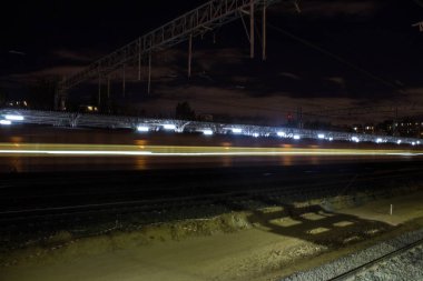 Moskova / Rusya-Ağustos 27, 2019: Gece Reutovo Tren Istasyonu