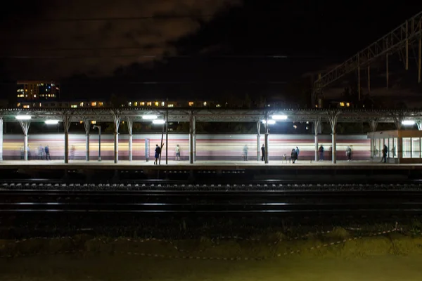 Moskau Russland August 2019 Reutovo Bahnhof Bei Nacht — Stockfoto