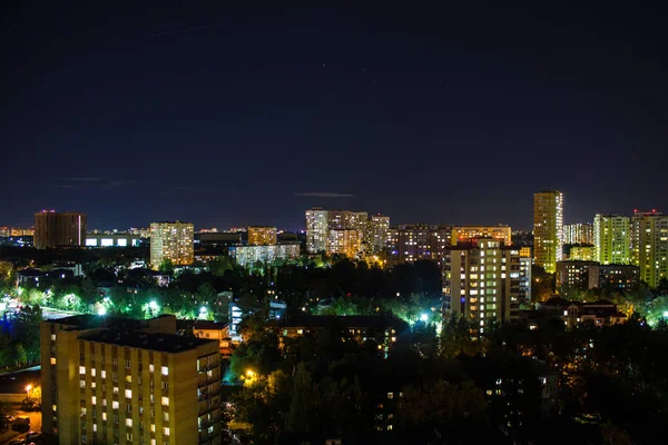 Μόσχα Ρωσία Αύγουστος 2019 Πανόραμα Της Νυχτερινής Πόλης Σύγχρονα Κτήρια — Φωτογραφία Αρχείου