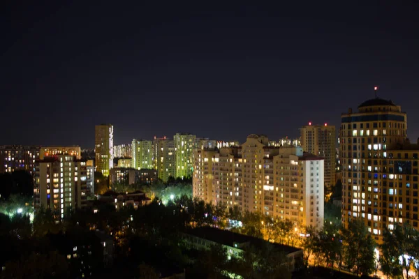 Μόσχα Ρωσία Αύγουστος 2019 Πανόραμα Της Νυχτερινής Πόλης Σύγχρονα Κτήρια — Φωτογραφία Αρχείου
