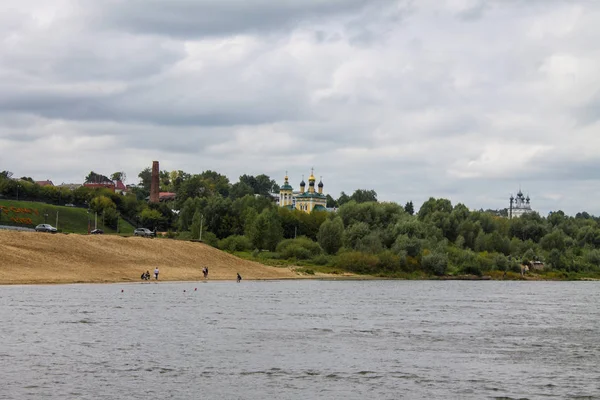 Utsikt Från Oka River Staden Murom Vladimir Region Ryssland Molnigt — Stockfoto