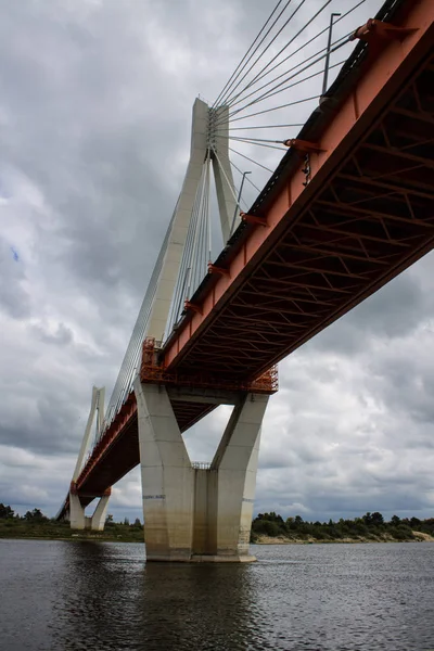 Zavěšený Most Murom Rusku Přes Řeku Oka Letního Dne — Stock fotografie