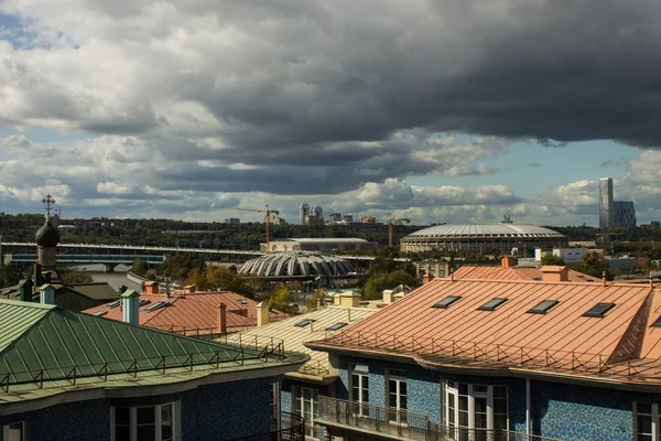 Moscou Rússia Setembro 2019 Vista Panorâmica Sobre Telhado Edifício Primeiro — Fotografia de Stock