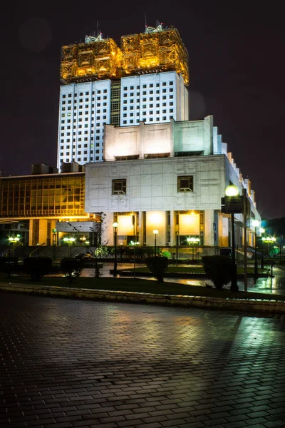 Moscou Rússia Setembro 2019 Exterior Branco Com Telhado Dourado Iluminou — Fotografia de Stock