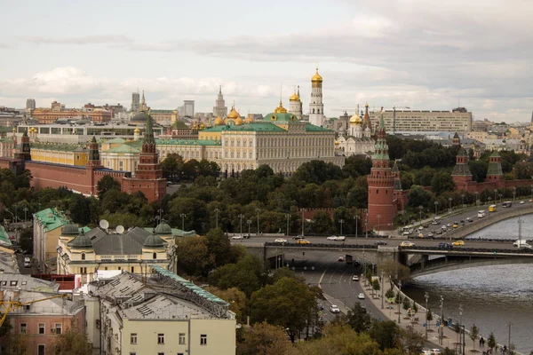 Moskva Ryssland September 2019 Top Utsikt Över Kreml Och Moskva — Stockfoto