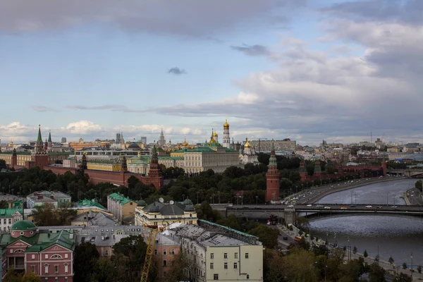 Moskva Ryssland September 2019 Top Utsikt Över Kreml Och Moskva — Stockfoto