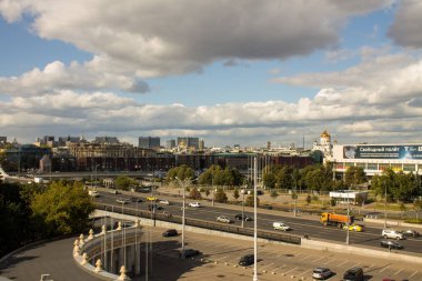 Moskova, Rusya - 14 Eylül 2019: Tretyakov galerisinin ve kentin tarihi merkezinin en iyi görünümü