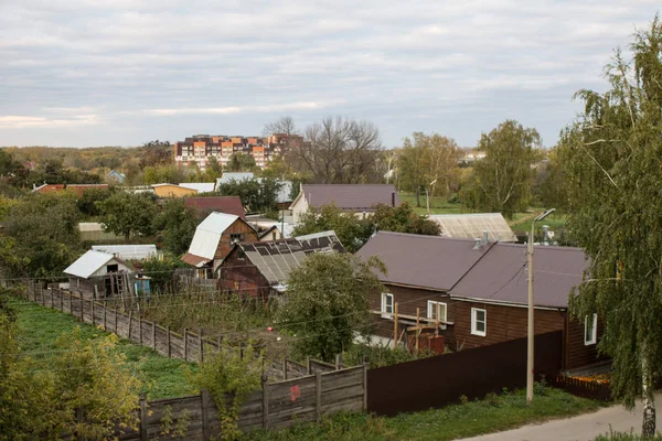 Вид Старый Центр Города Исторической Архитектурой Пасмурный Осенний День Рязани — стоковое фото