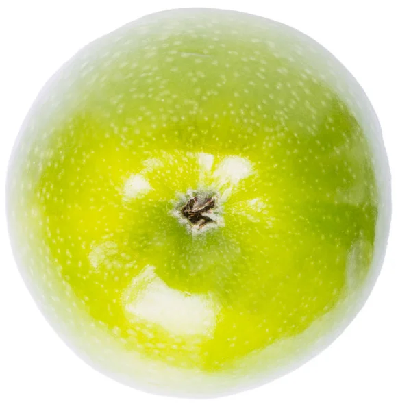 Zelené Jablko Bílém Pozadí — Stock fotografie
