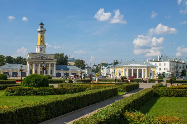 Panoramisch Uitzicht Susaninskaja Plein Met Historische Architectuur Een Heldere Zomerdag — Stockfoto