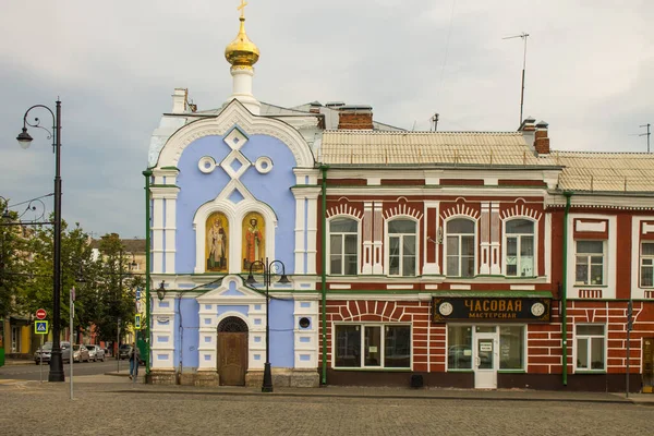 Capela Yugsky Podvorye Centro Histórico Cidade Dia Nublado Rybinsk Rússia — Fotografia de Stock