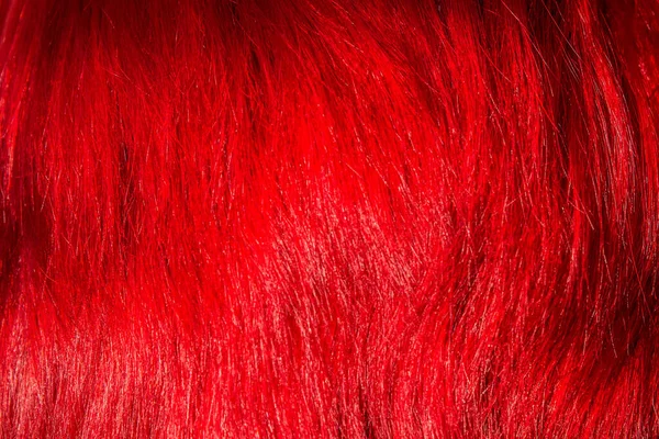 Jasnoczerwone Błyszczące Pasma Naturalnych Włosów Zbliżenie Przestrzeń Skopiować — Zdjęcie stockowe