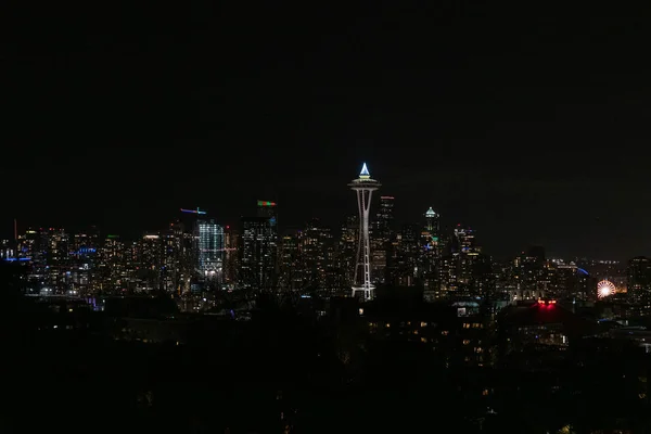 Seattle skyline at night — Stock Photo, Image