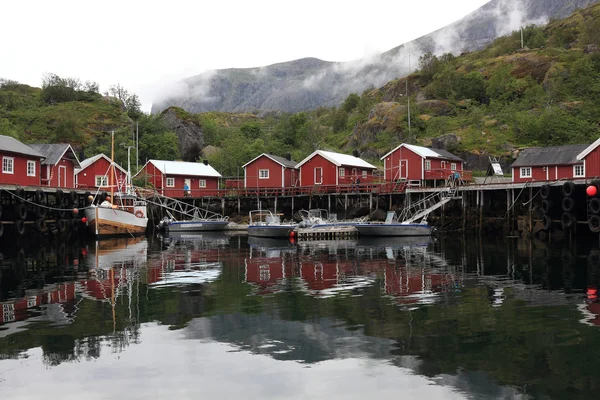 Nusfjord Norsko 2018 Rybářské Kajuty Nusfjordu — Stock fotografie