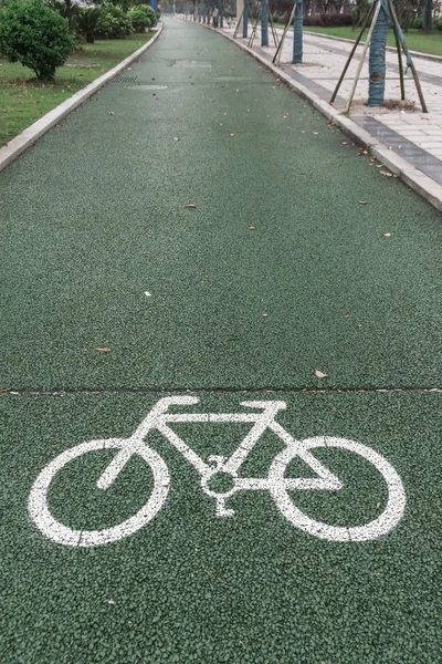 bisiklet için yeşil bisiklet yolu, geçit yanında