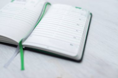 Grner Terminkalender/Planer geffnet