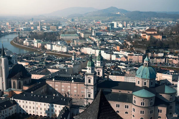 Salzburg Skyline Panorama Von Festung Hohensalzburg Aus — 스톡 사진