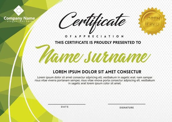 sertifika şablonu poligonal tarzı ve modern desen vektör çizim