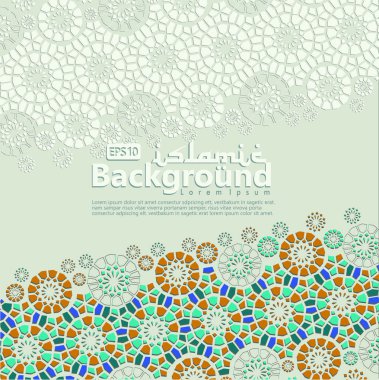 Ramazan Kareem, Ed mübarek ve diğer kullanıcılar İslam olay için Arapça Arabesk tasarım tebrik kartı. Arka plan vektör çizim