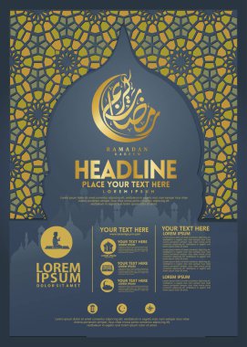 Ramazan Kareem poster, broşür şablonu ve diğer kullanıcılar, İslam afiş arka plan