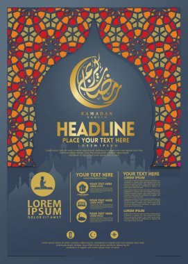 Ramazan Kareem poster, broşür şablonu ve diğer kullanıcılar, İslam afiş arka plan